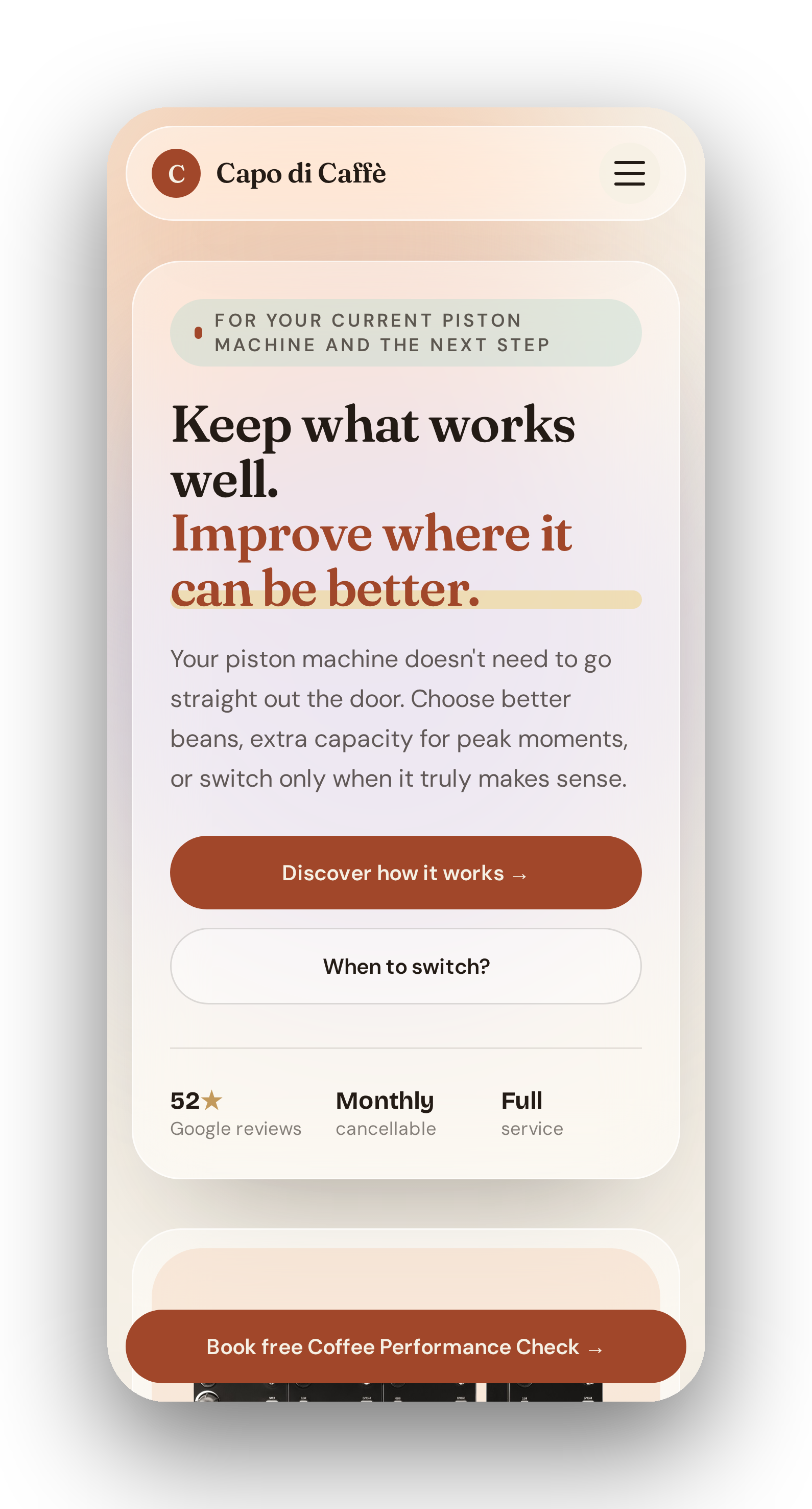 Bestelapp van Capo di Caffè op mobiel
