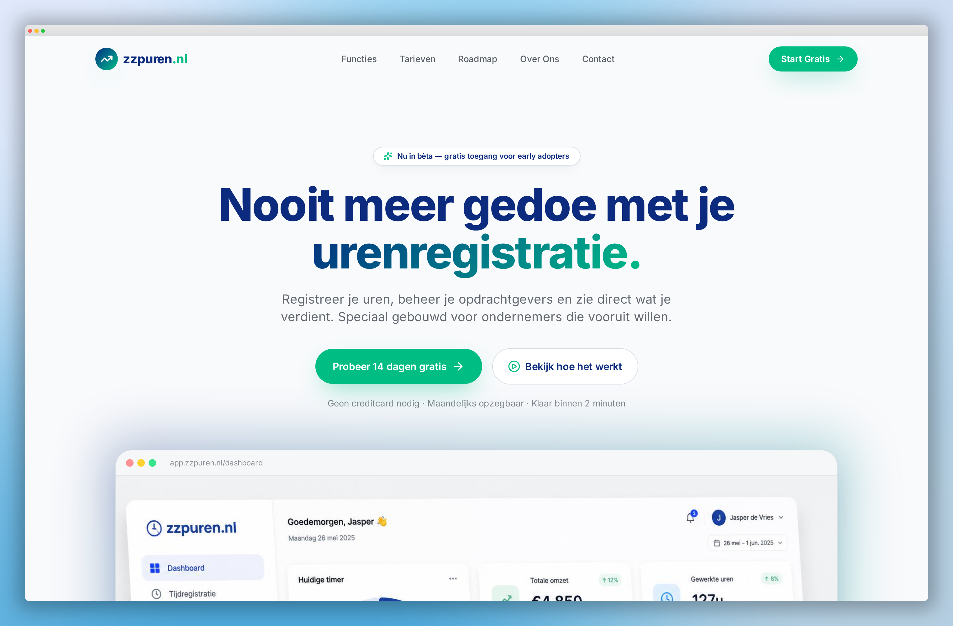 Screenshot van zzpuren.nl